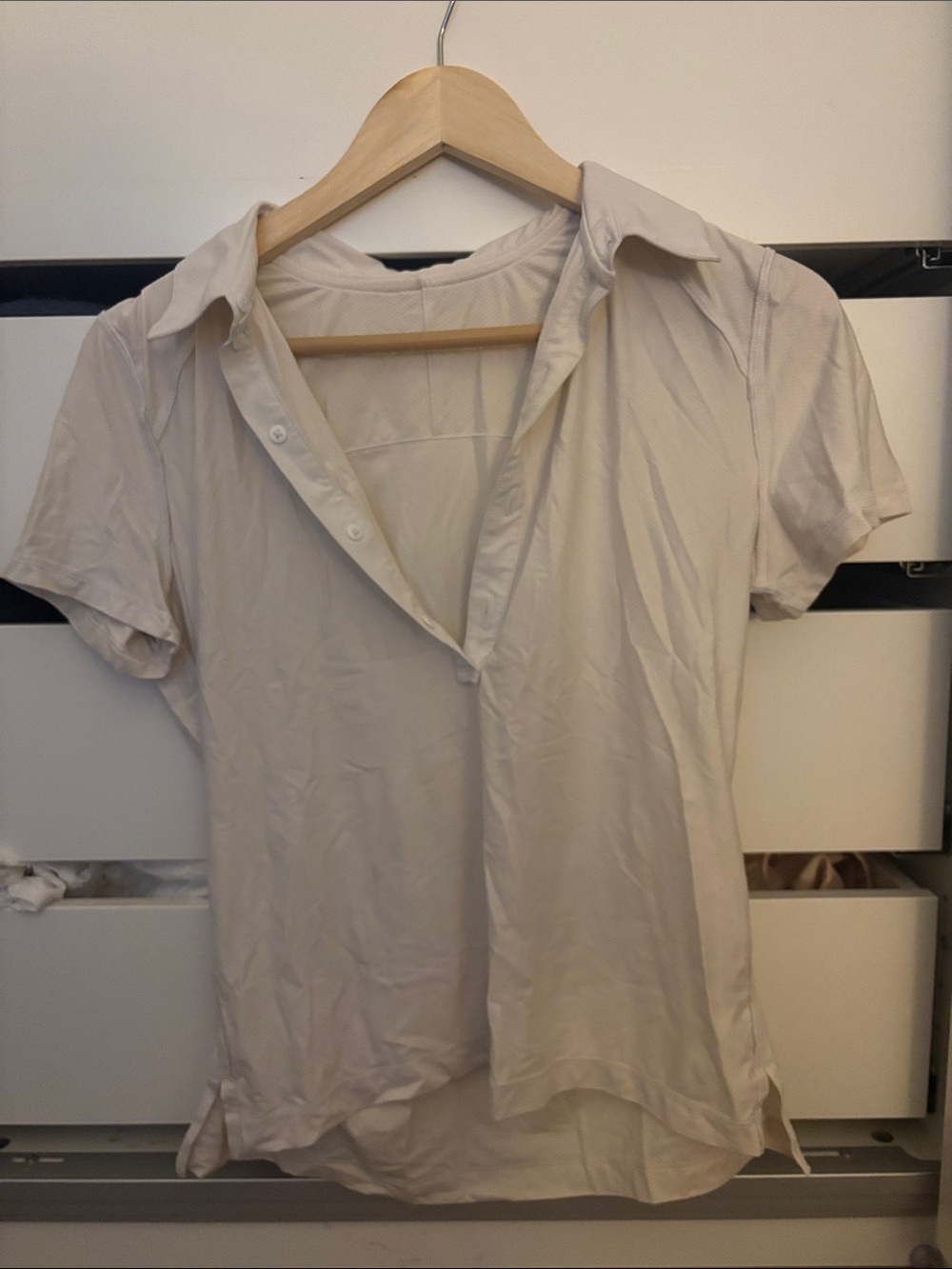Lululemon Short-Sleeve Polo Shirt in Cream